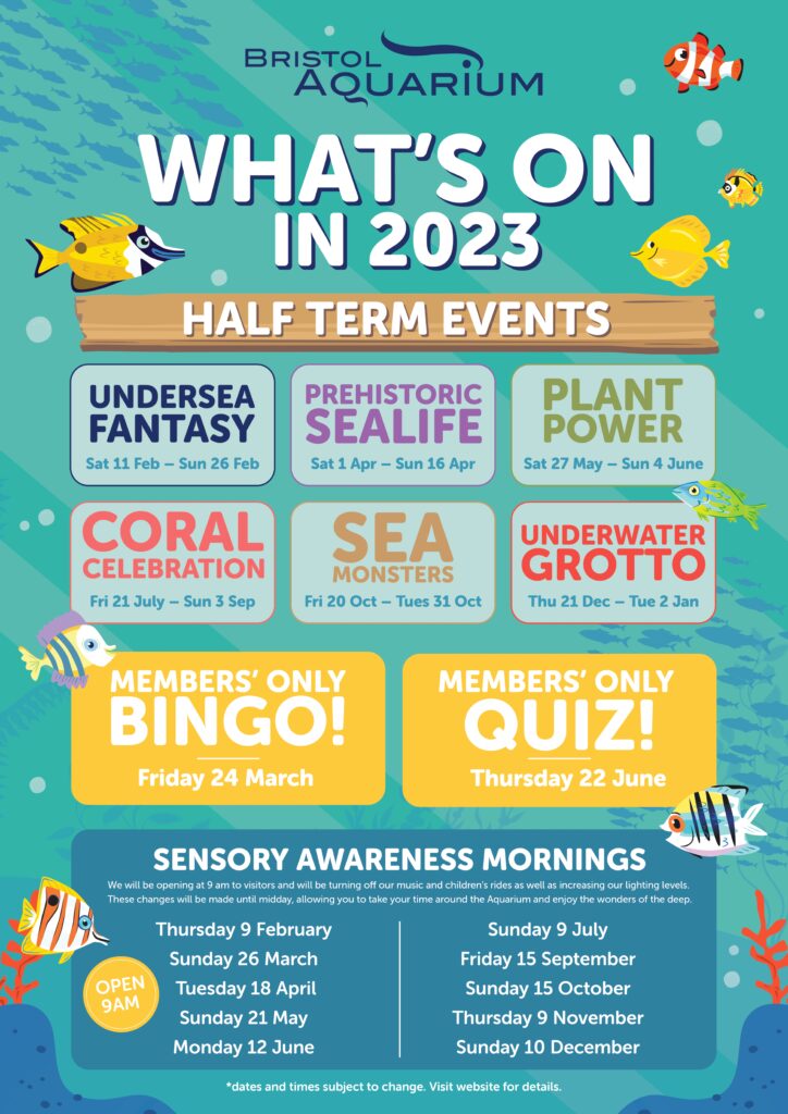 What's On Poster for Bristol Aquarium